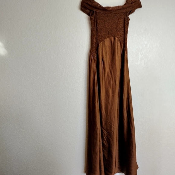 Runaway Amorea Laced Midi Dress Espresso Sz Xs - Picture 11 of 12